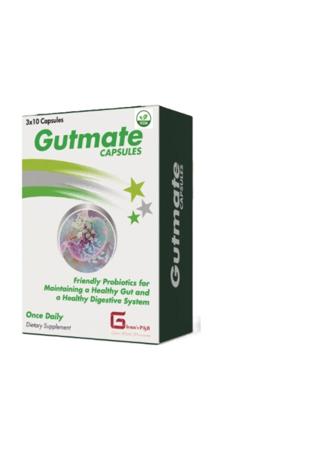 Vegan Glenn’s GutMate Capsules – Advanced Probiotic & Digestive Health Support Supplement, 30 Capsules - Image 1